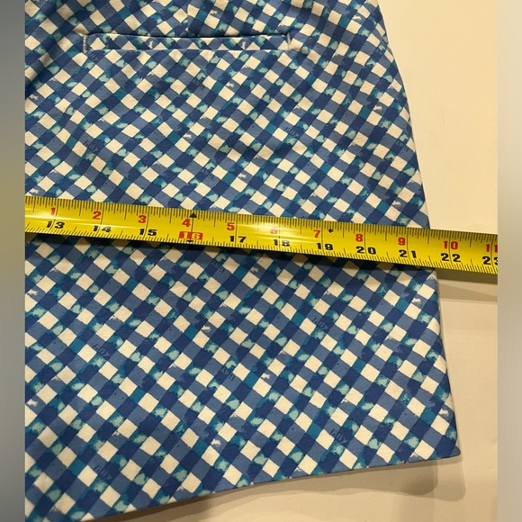 Lilly Pulitzer Boca Blue & White Checkered Gretchen Shorts Sz. 14 - Picture 11 of 12